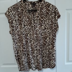Banana Republic Leopard Print Dolman Top Sz L Tall LT